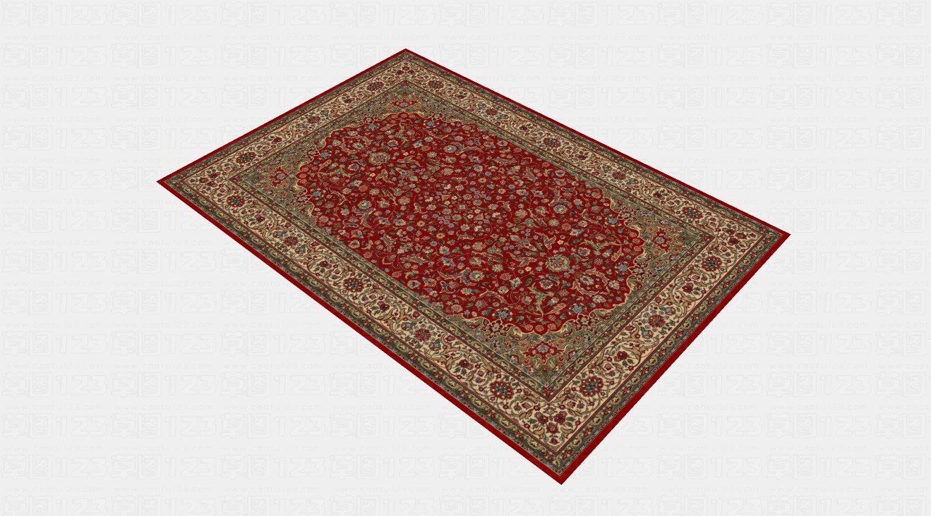 居家红色花纹地毯su模型1.jpg(1)