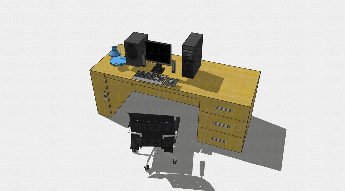 工装办公桌su模型1.jpg(1)
