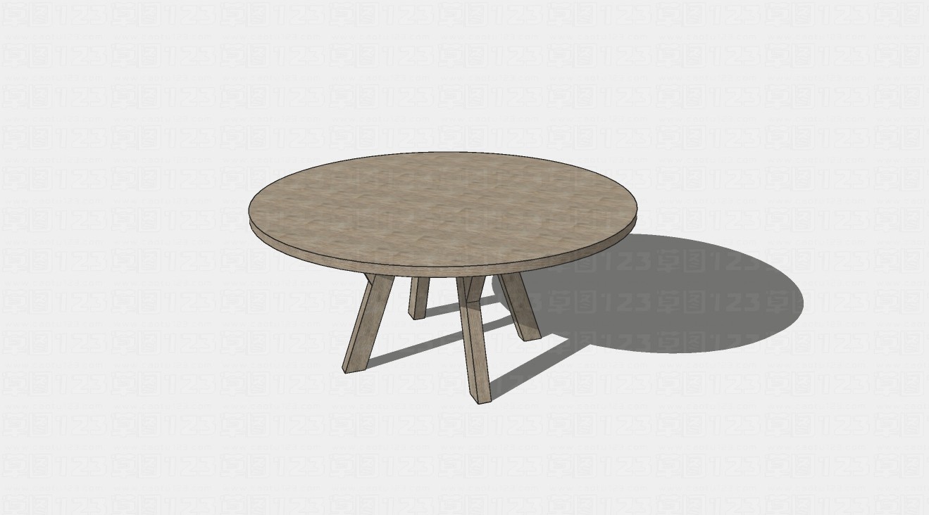 现代中式圆形餐桌su模型1.jpg(1)
