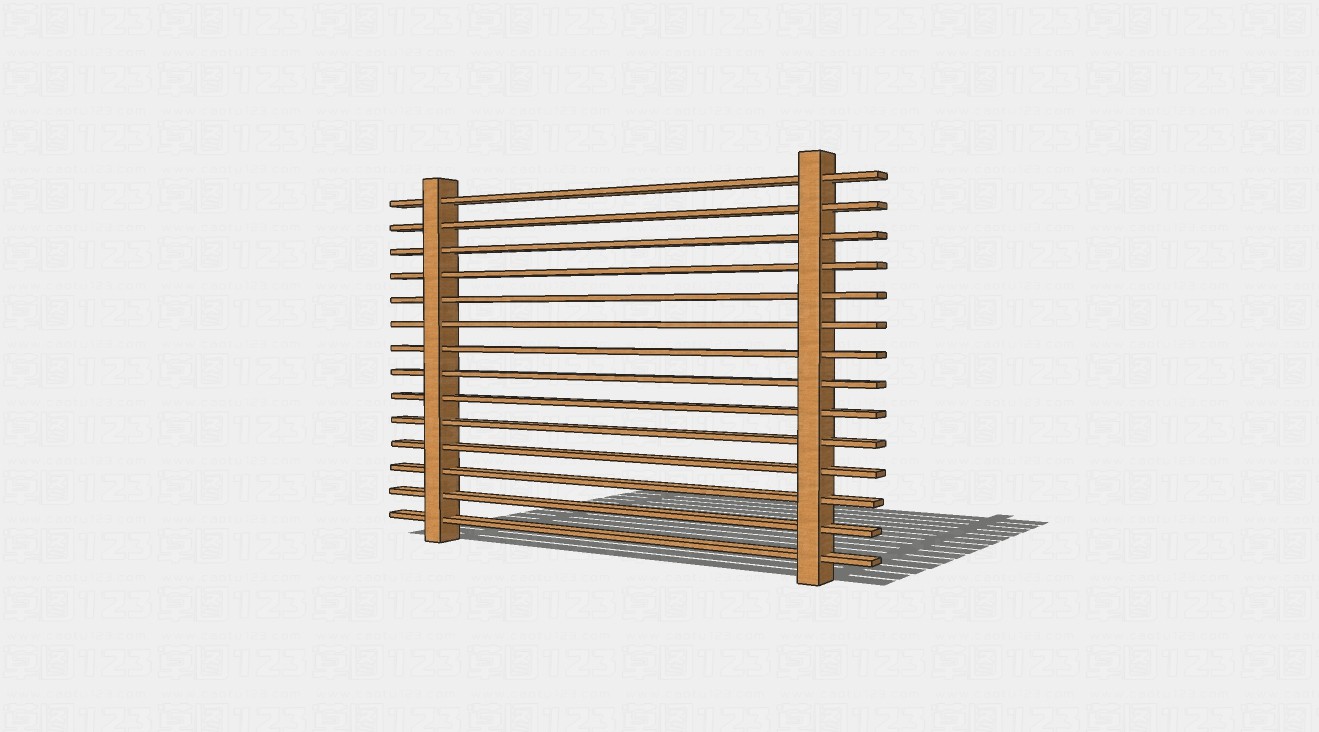 木制栅栏围栏su模型1.jpg(1)