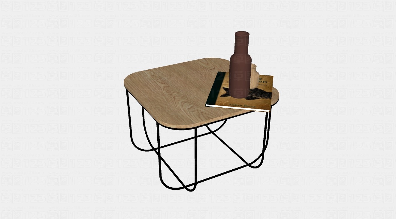 现代小型单人餐桌su模型1.jpg(1)