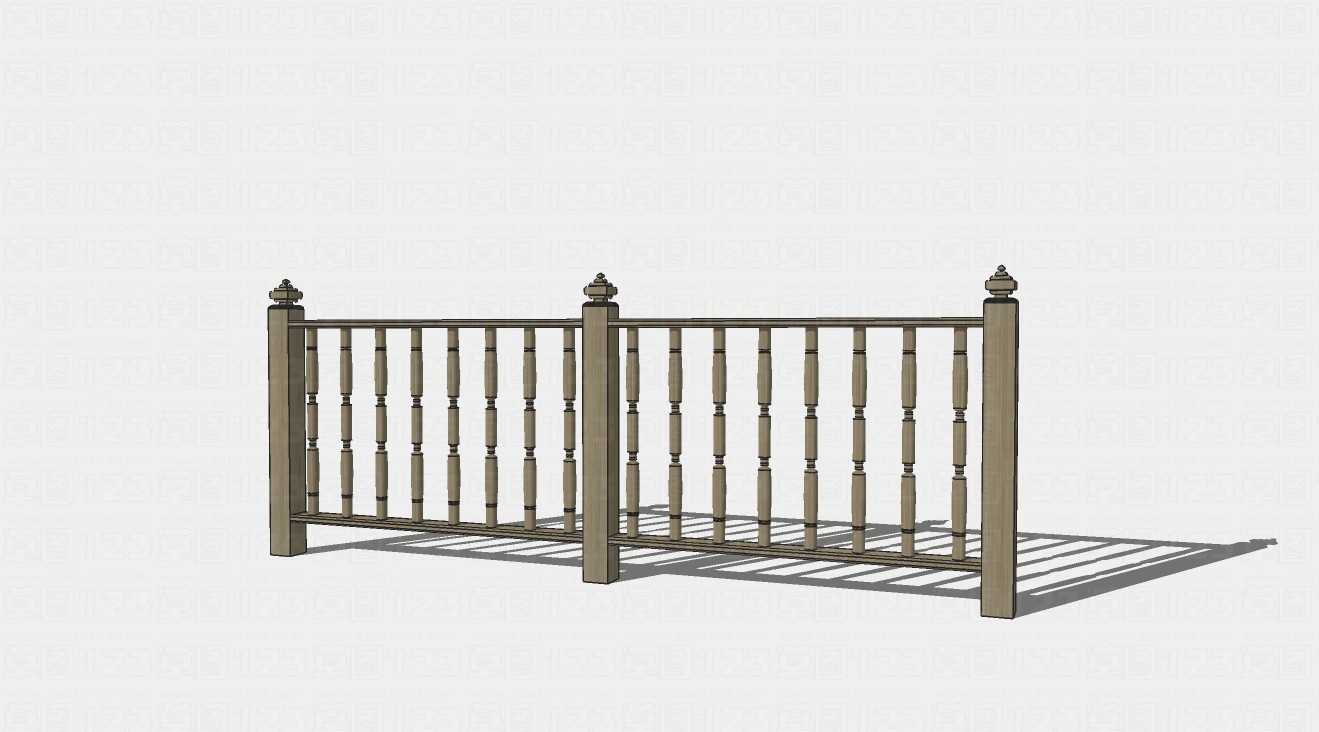 木制栅栏实木栏杆su模型1.jpg(1)