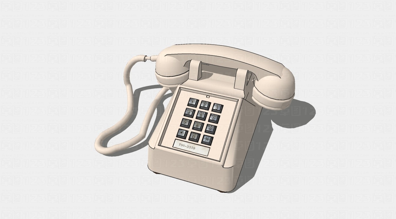 老式按键拨号座机电话su模型1.jpg(1)