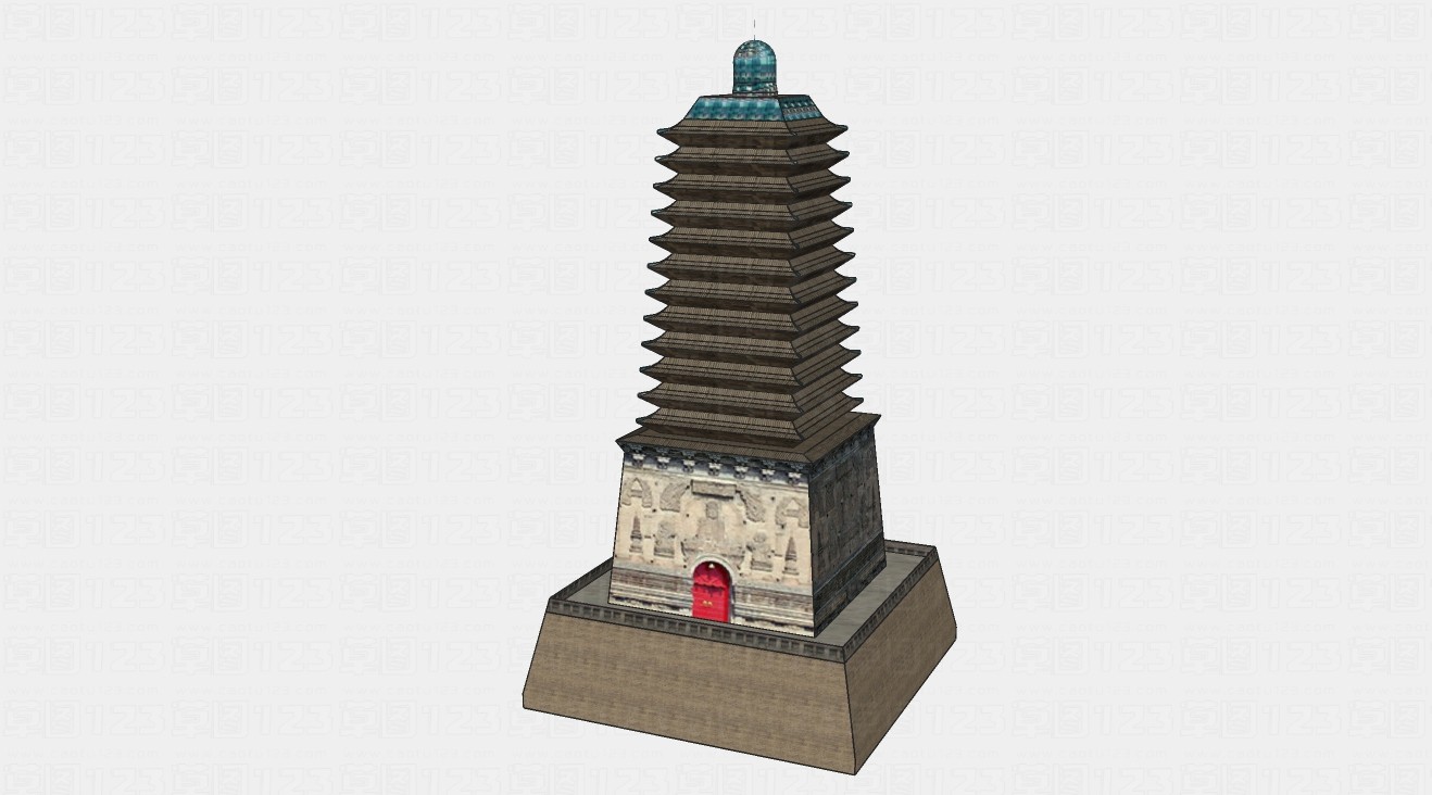 中式古塔建筑设计su模型1.jpg(1)