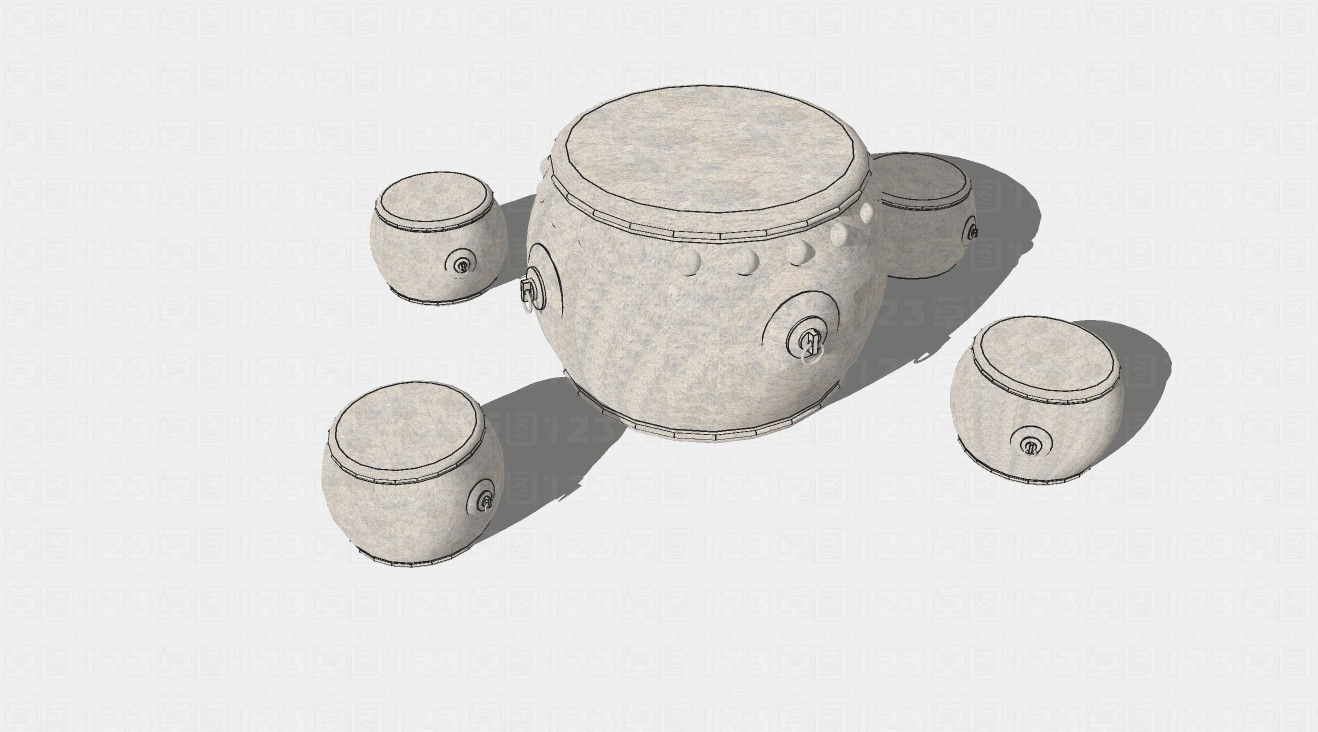 石桌石凳组合su模型1.jpg(1)