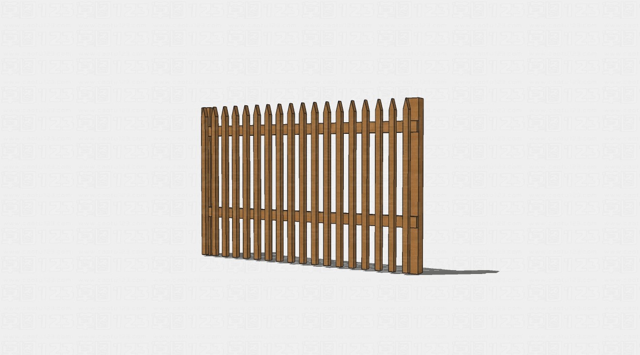 木制栅栏围挡su模型1.jpg(1)