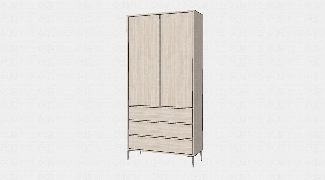 现代实木衣柜su模型1.jpg(1)