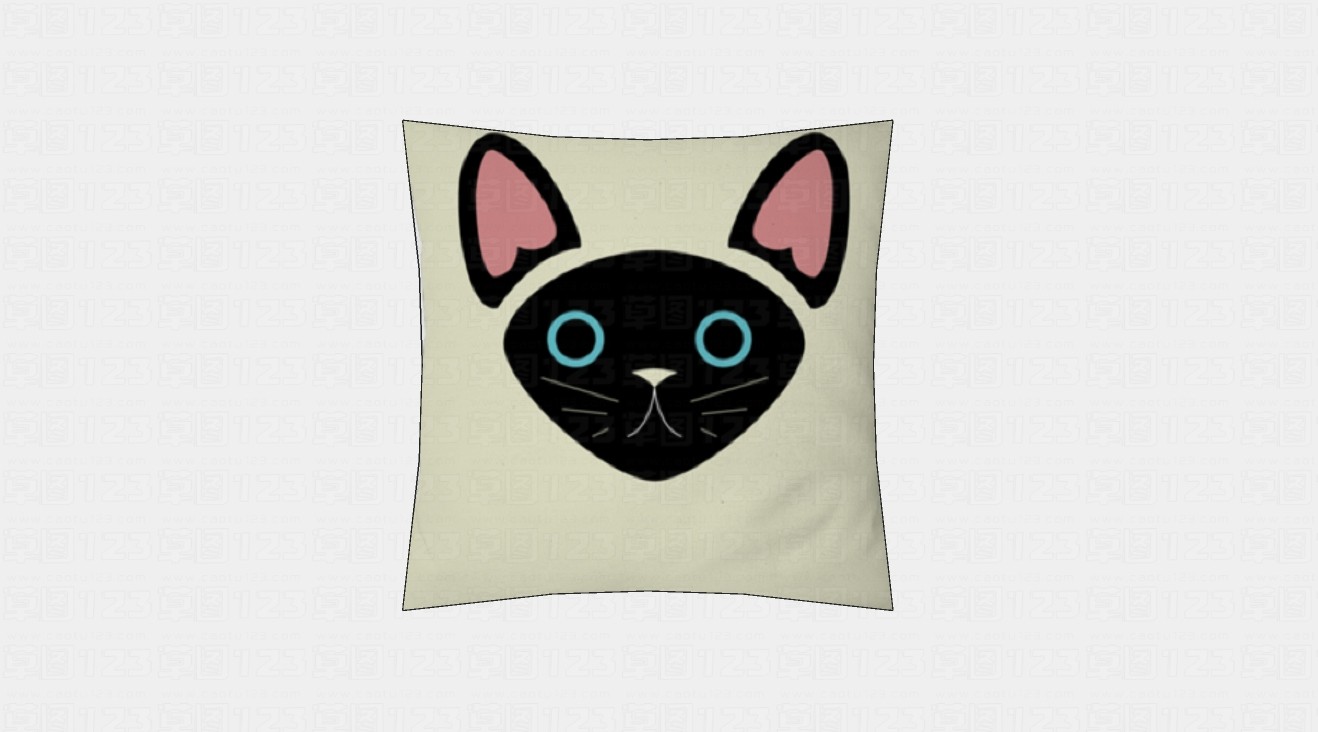 黑脸猫头卡通抱枕su模型1.jpg(1)