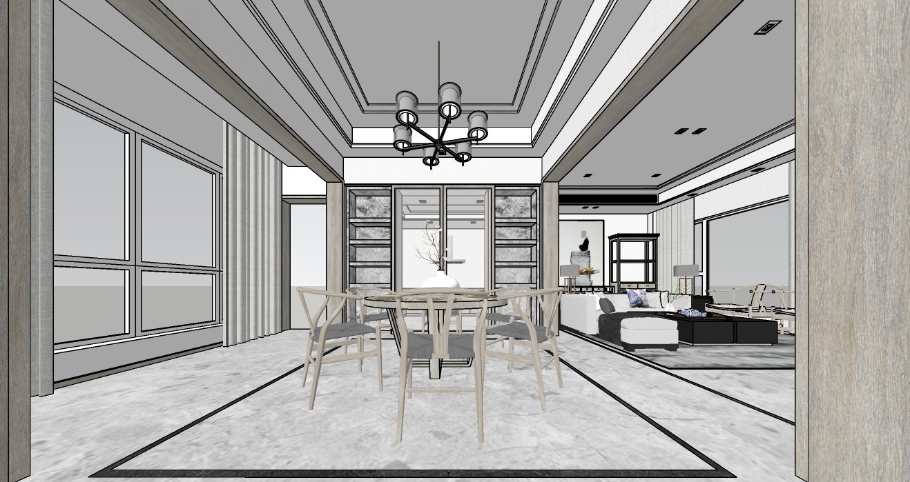禅意新中式客餐厅设计su模型3.jpg(3)