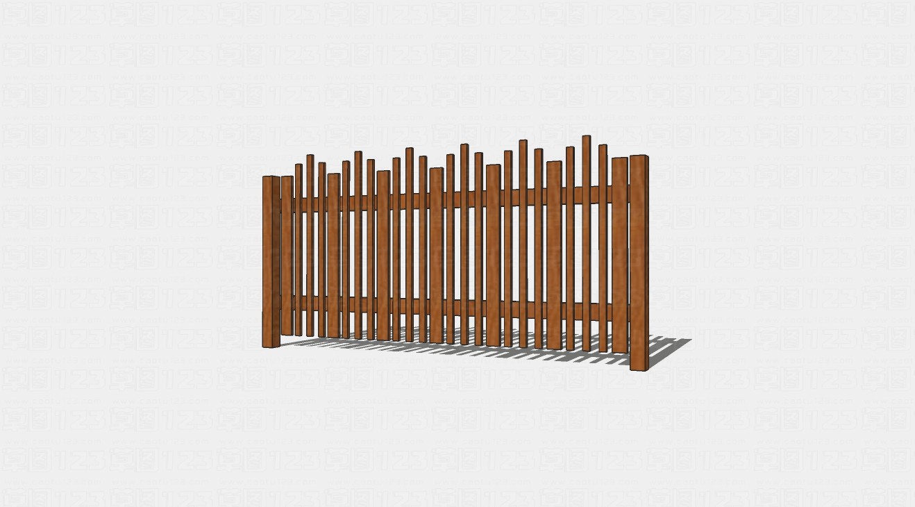 实木栅栏露台围栏su模型1.jpg(1)