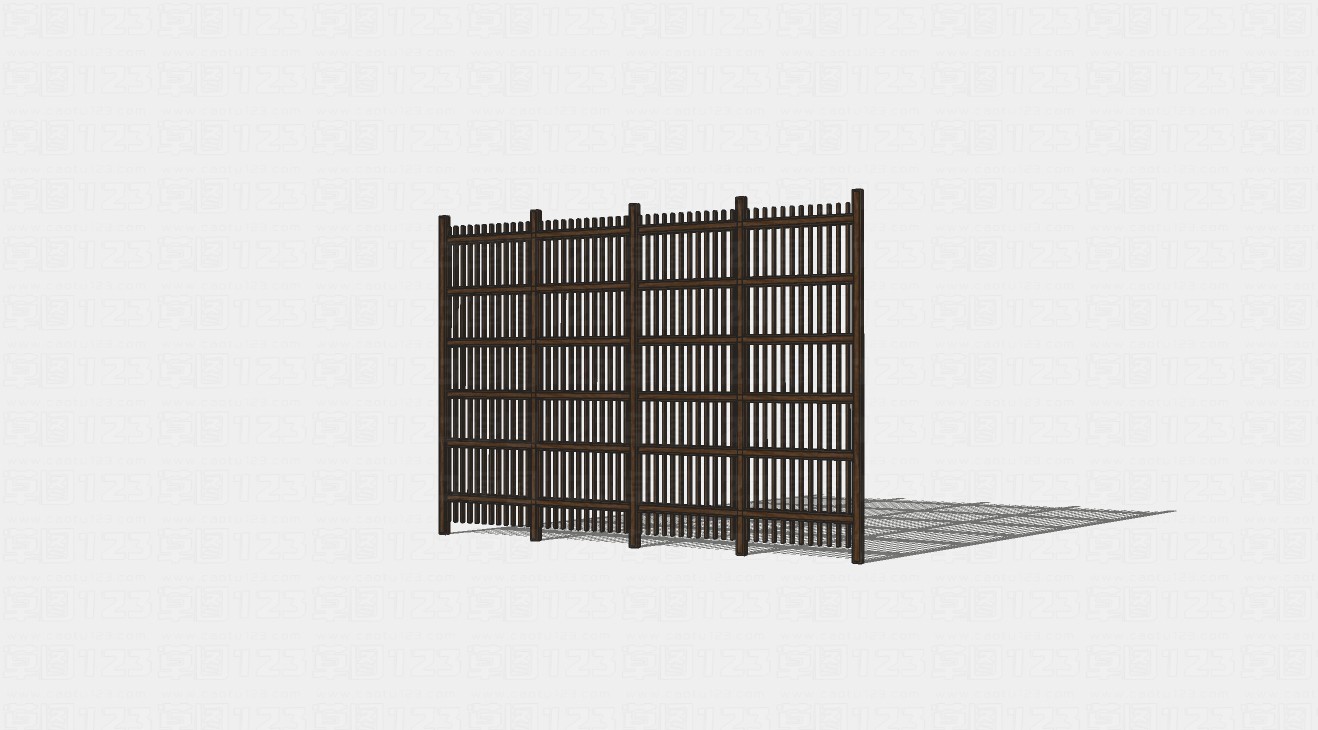 木制围栏栅栏su模型1.jpg(1)