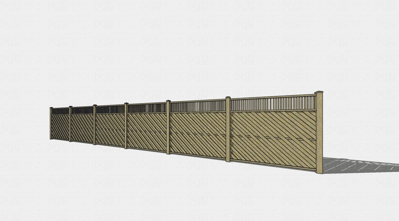 实木栅栏围栏su模型1.jpg(1)