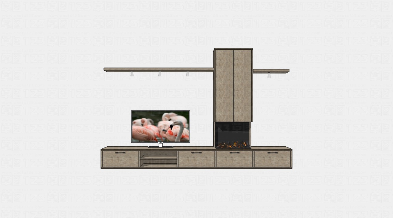 家居整体电视柜组合su模型1.jpg(1)