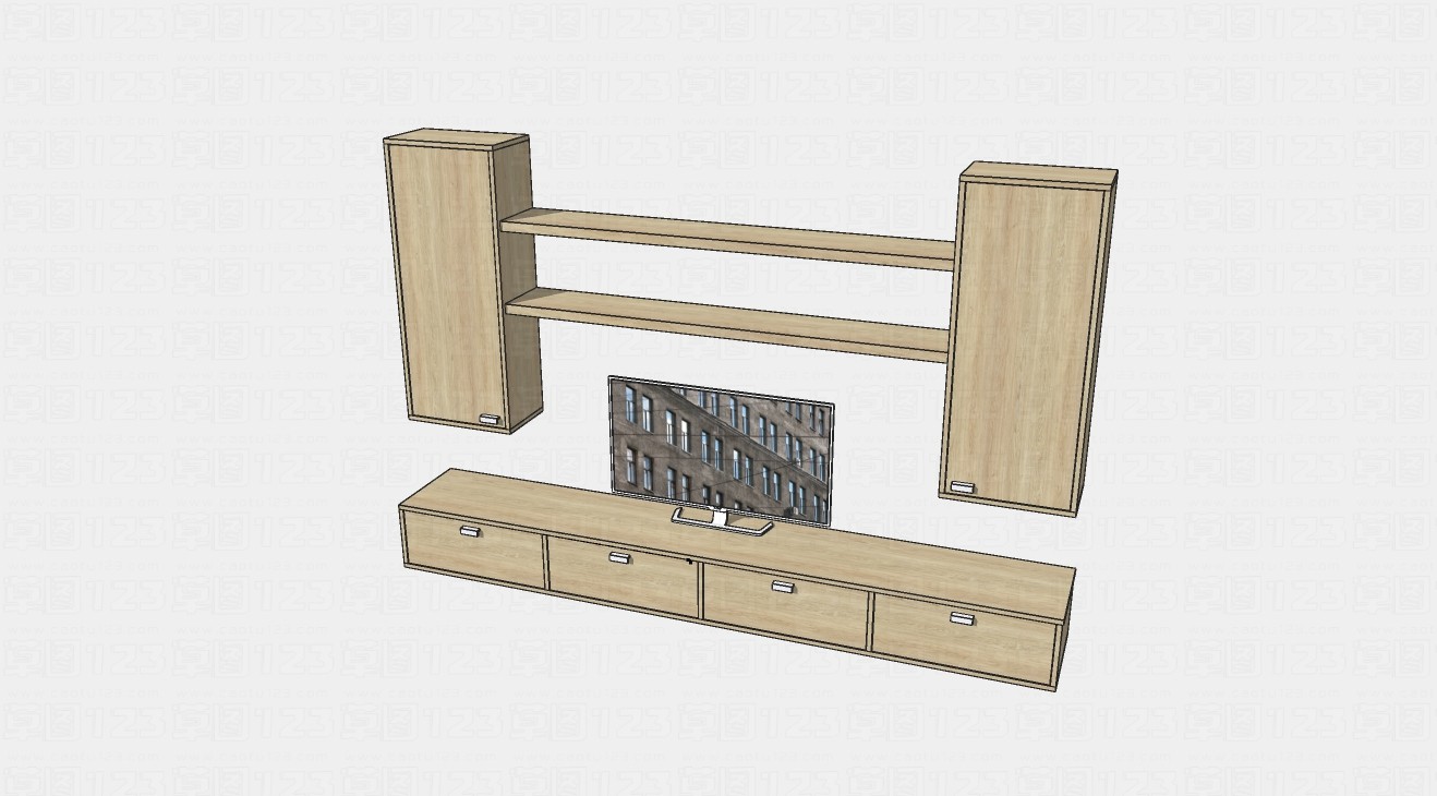 板式家具电视柜组合su模型1.jpg(1)