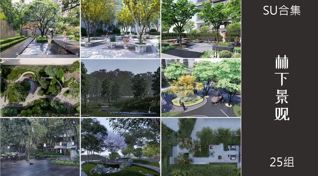 25组林下景观树林空间公园广场su模型11.jpg(1)