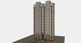 高层独栋住宅楼su模型
