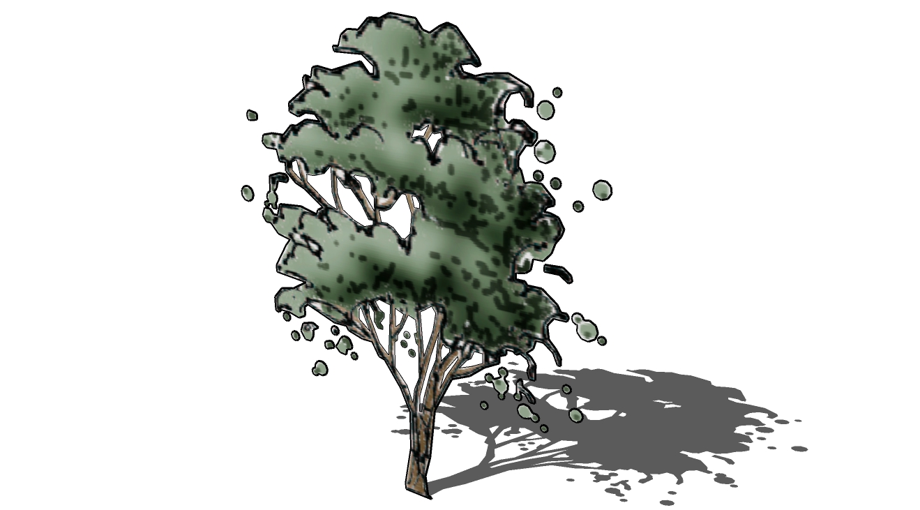 2D手绘树草图模型
