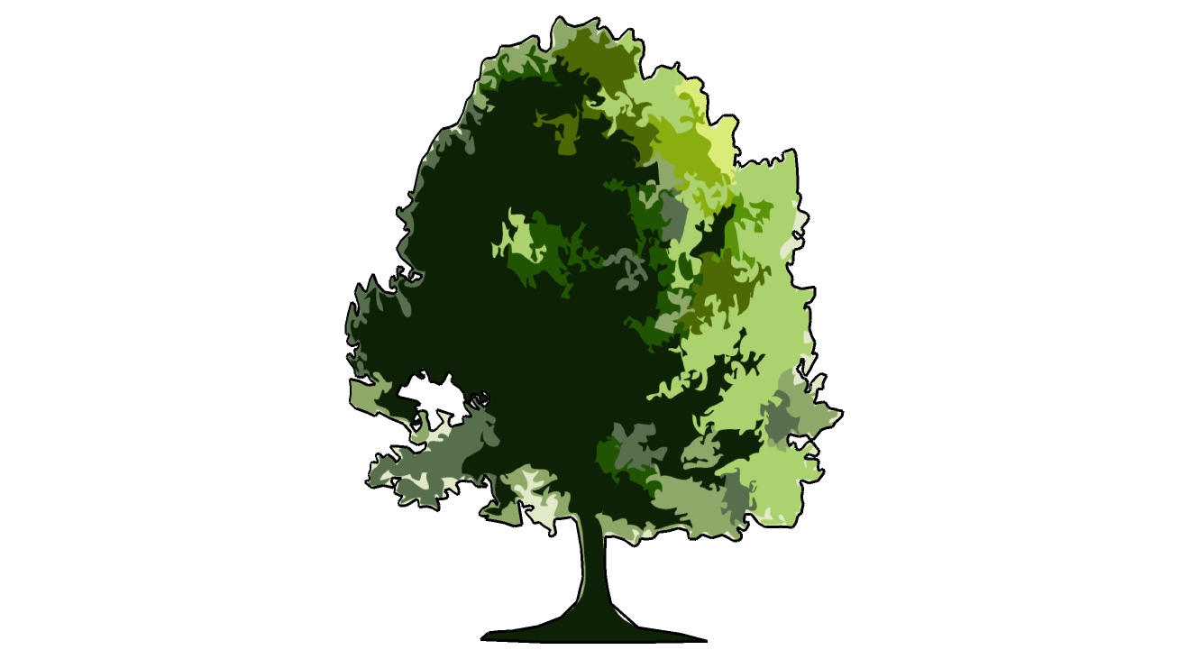 2D扁平化大树su模型