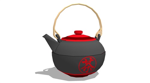中式铁茶壶烧水壶铁壶su模型