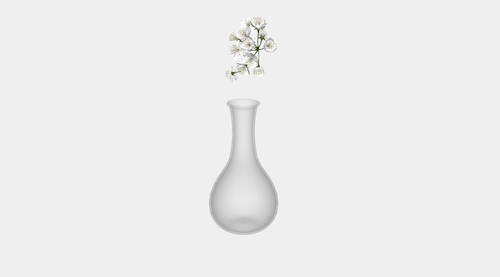 白花玻璃花瓶工艺品su模型