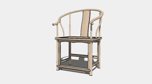 新中式竹椅单人座椅su模型