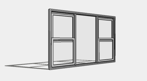现代提拉窗组合落地窗su模型