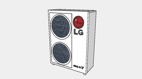 LG双风扇空调外机单体su模型