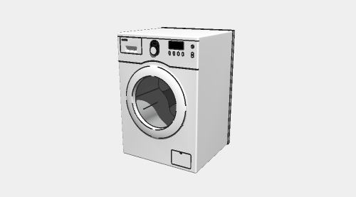 白色滚筒洗衣机su模型