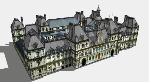 欧式城堡外观su模型