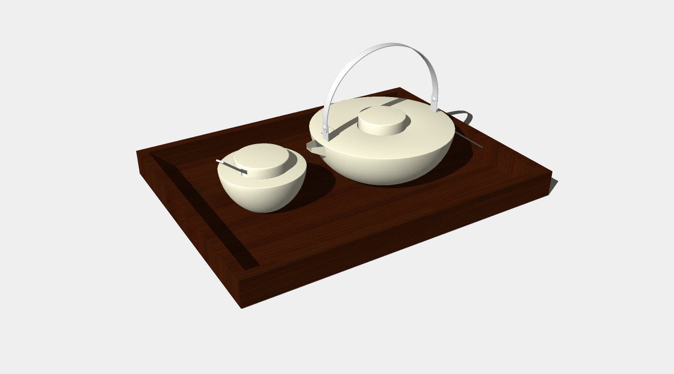 茶具香炉组合su模型