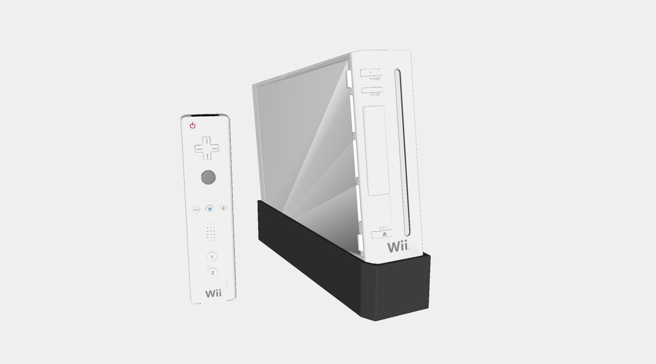 Wii游戏机和Wii手柄su模型