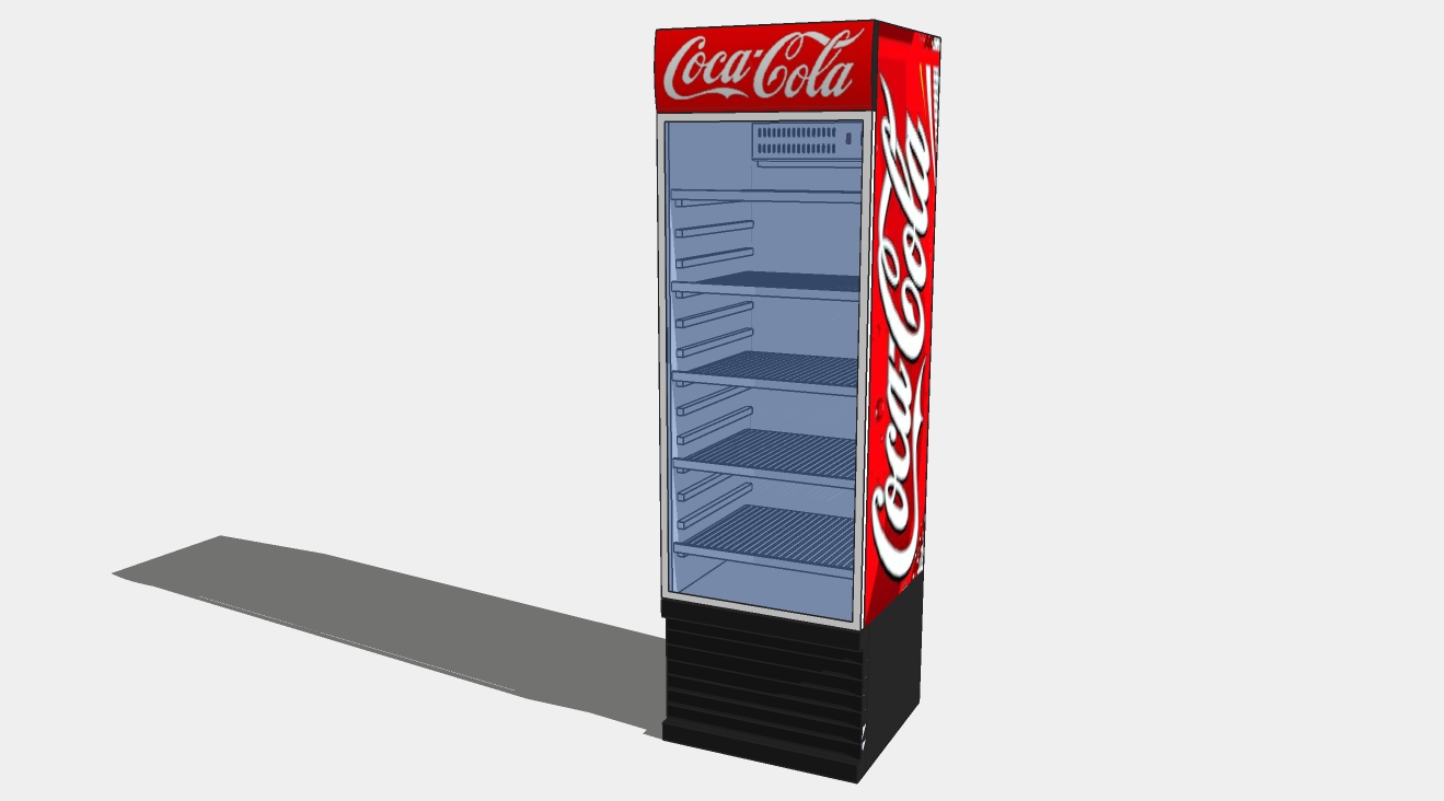 可口可乐贩卖机冰箱冷藏柜su模型