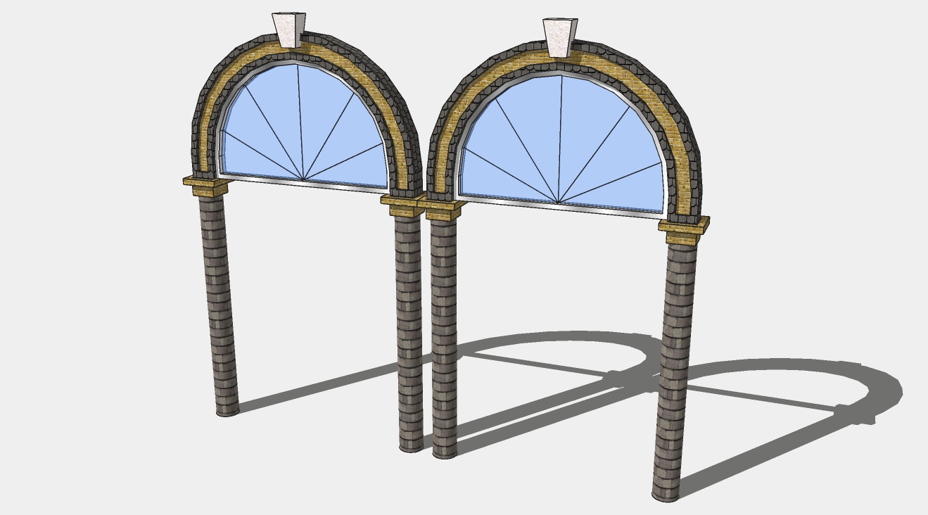 欧式双拱门设计su模型