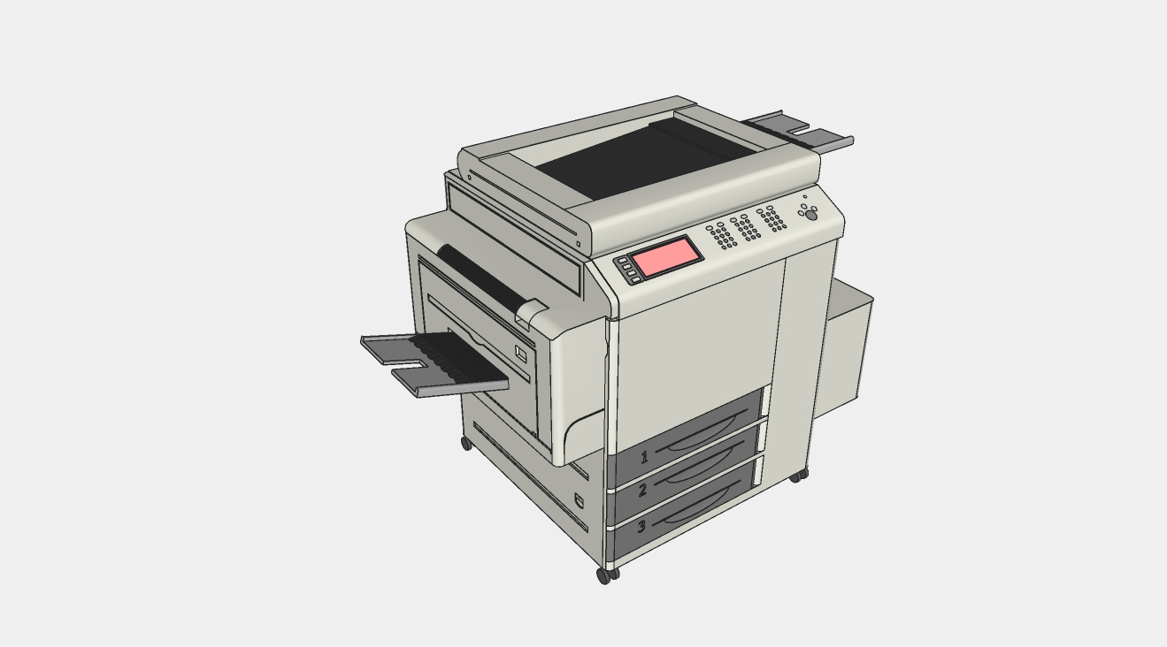 复印机扫描商用一体机su模型