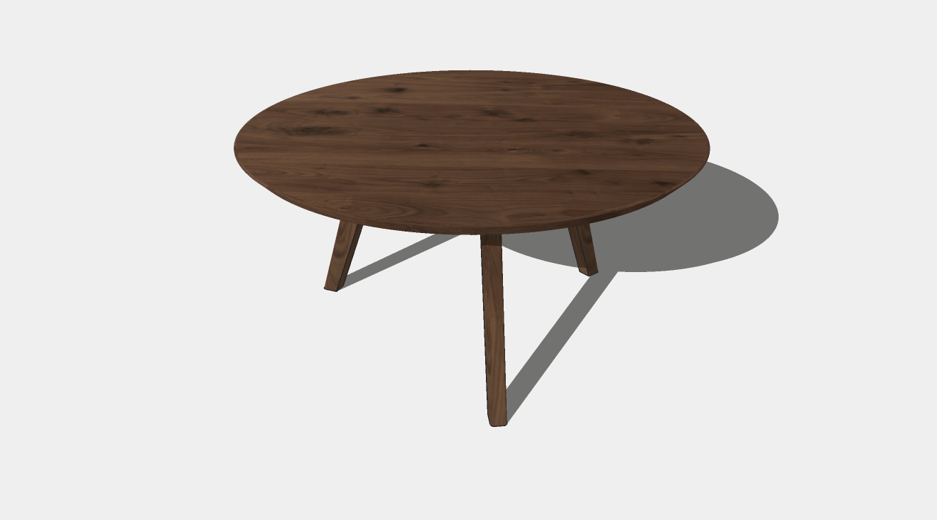 中式实木圆形餐桌su模型