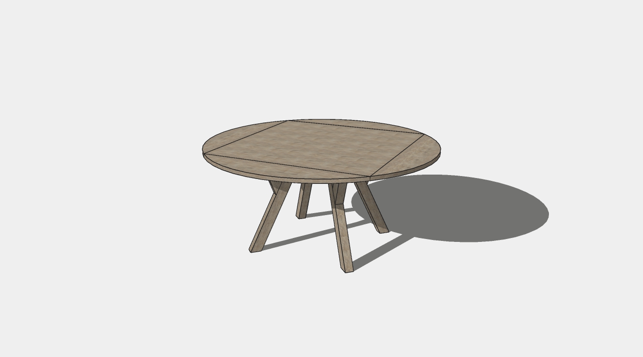 现代折叠边角餐桌su模型
