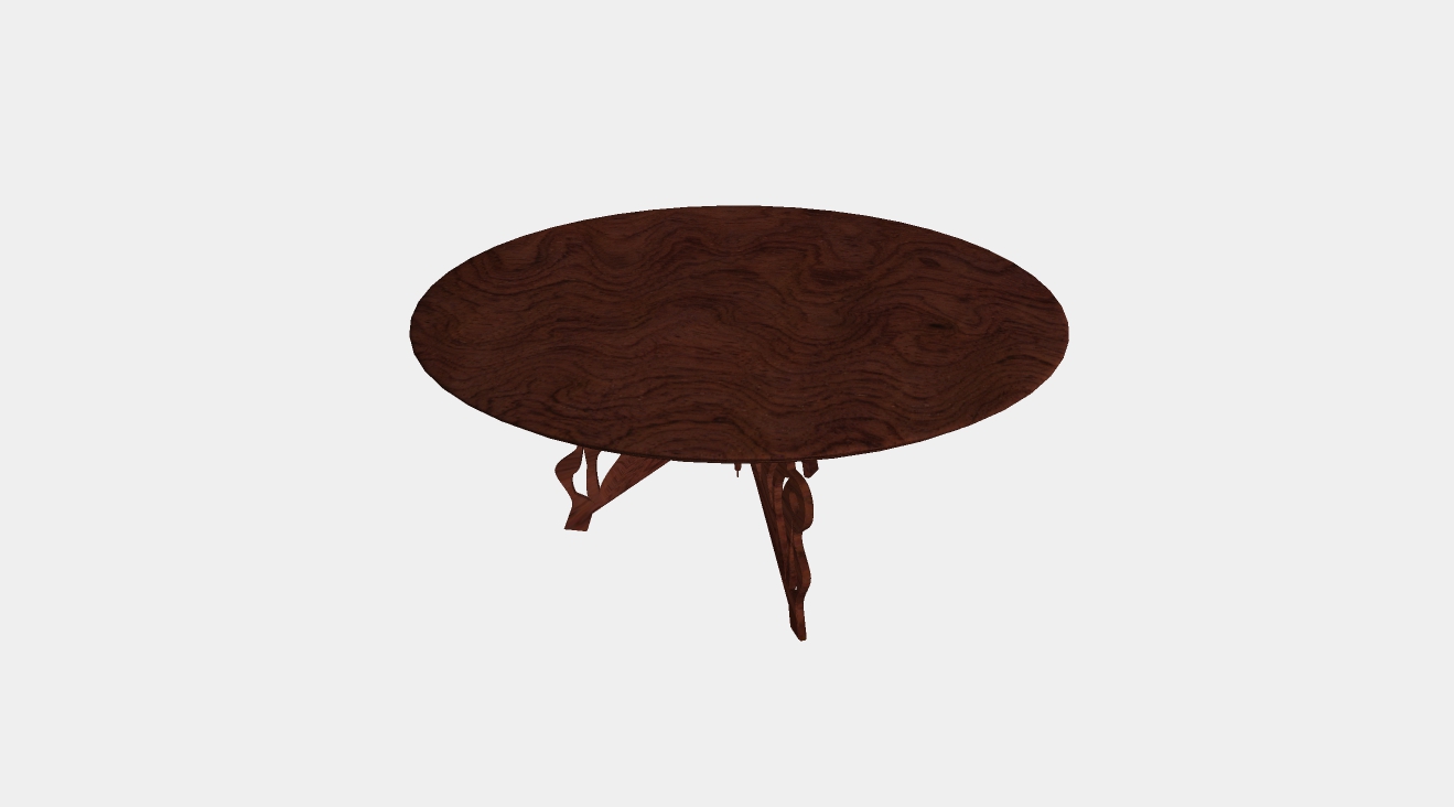 中式仿古圆形实木多人餐桌su模型