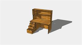 实木电脑桌书桌su模型